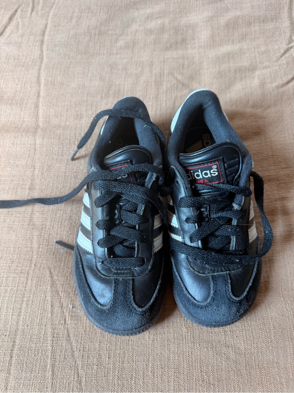 adidas Samba Kids Black and White Classic Stripe Sneakers